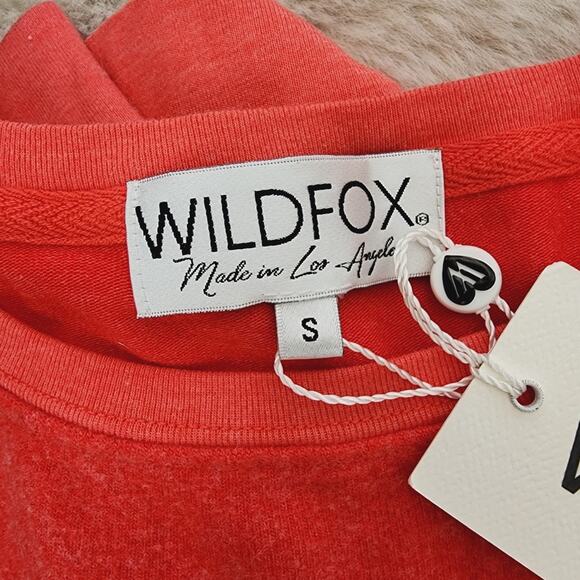 Wildfox Love Signs Graphic Oversized Sweatshirt Crimson Red S NWT Sample - Picture 6 of 9